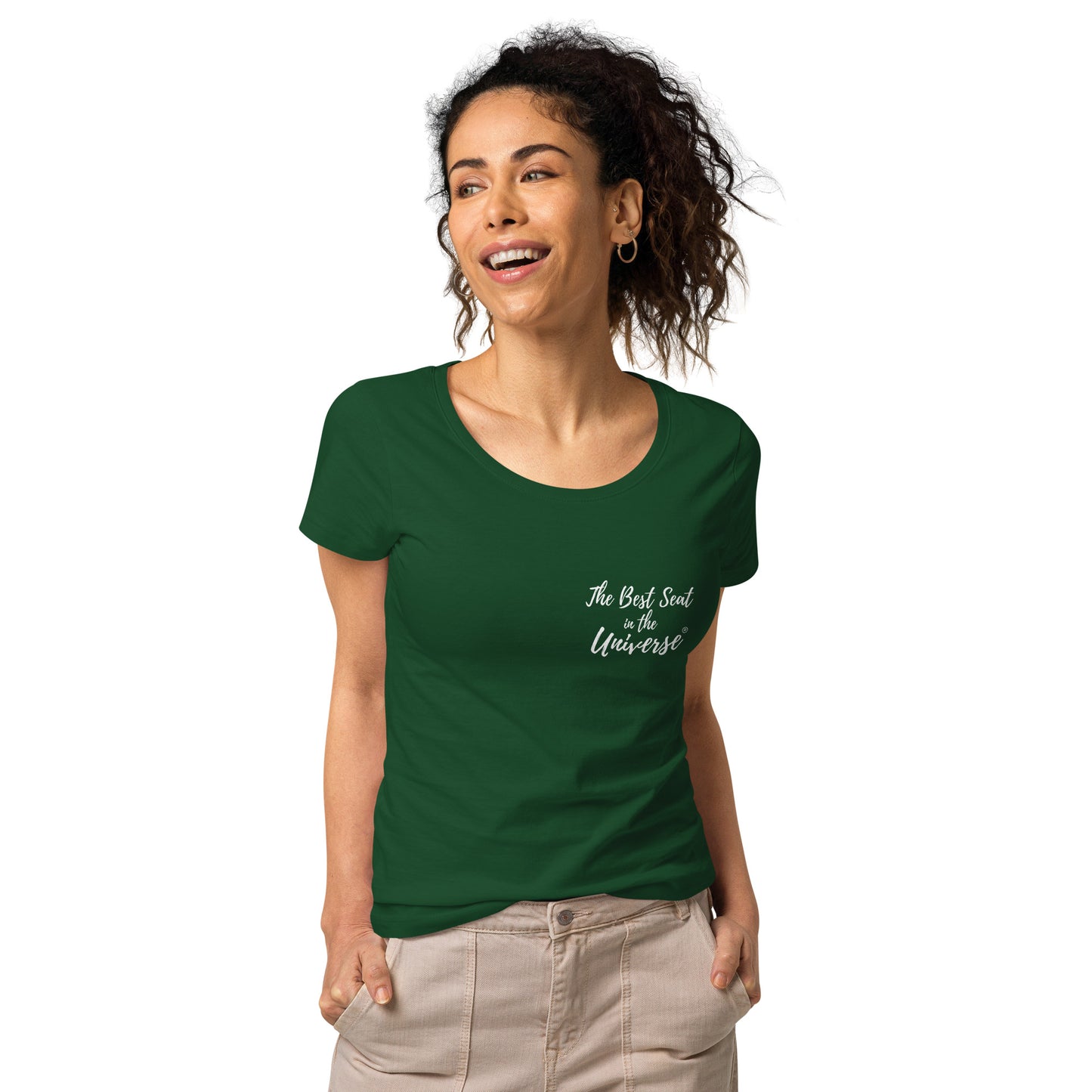 Best Seat in the Universe Woman's T-Shirt (small logo)