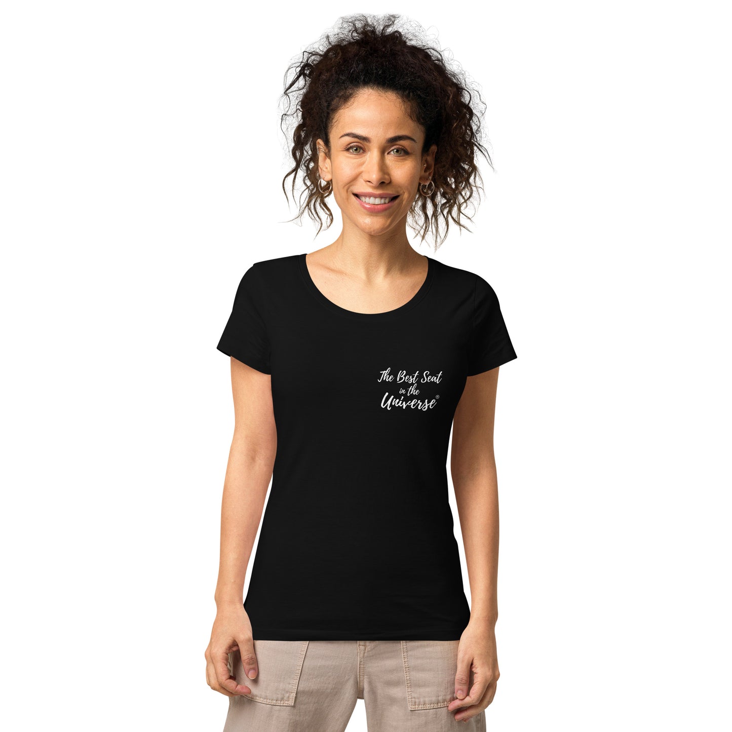 Best Seat in the Universe Woman's T-Shirt (small logo)