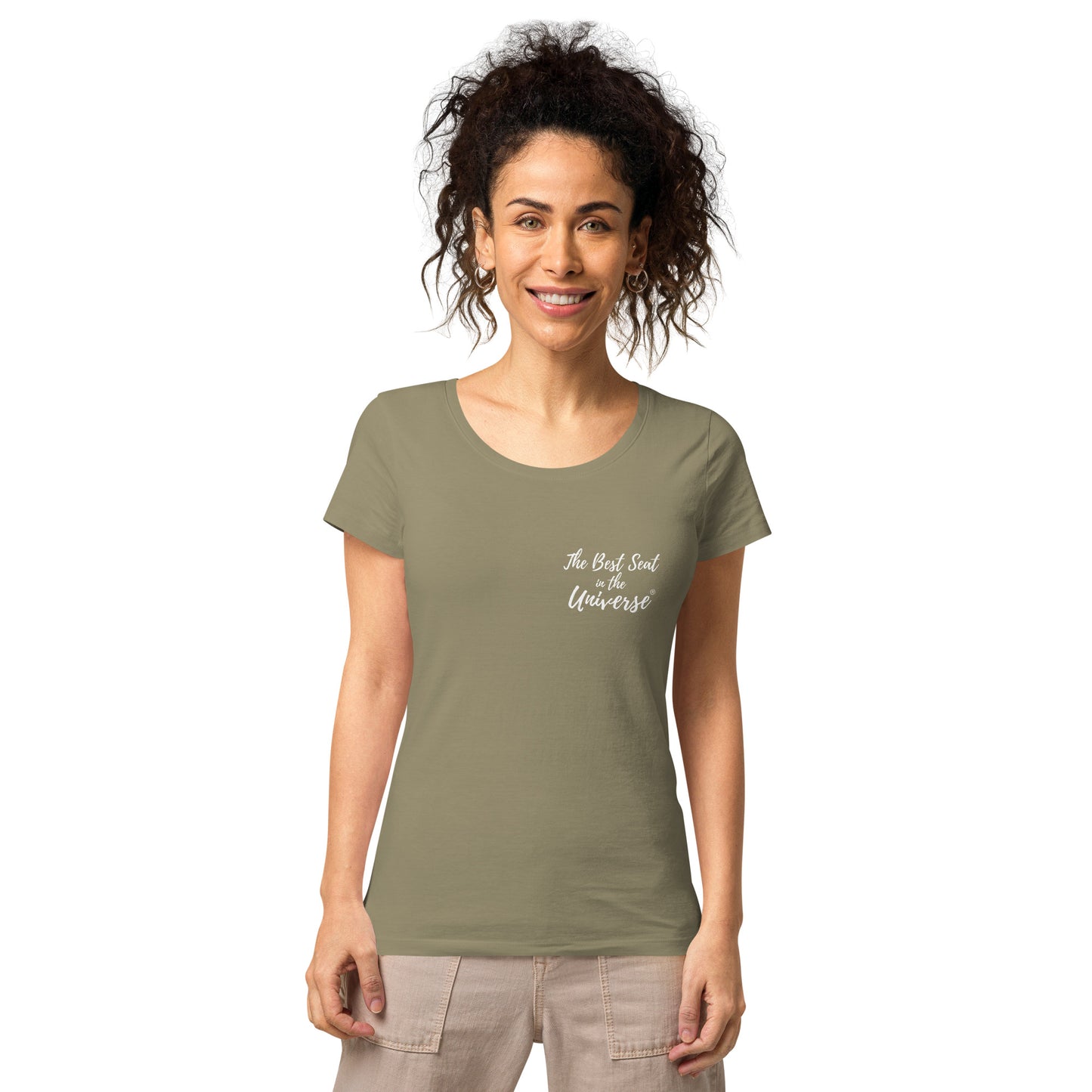 Best Seat in the Universe Woman's T-Shirt (small logo)